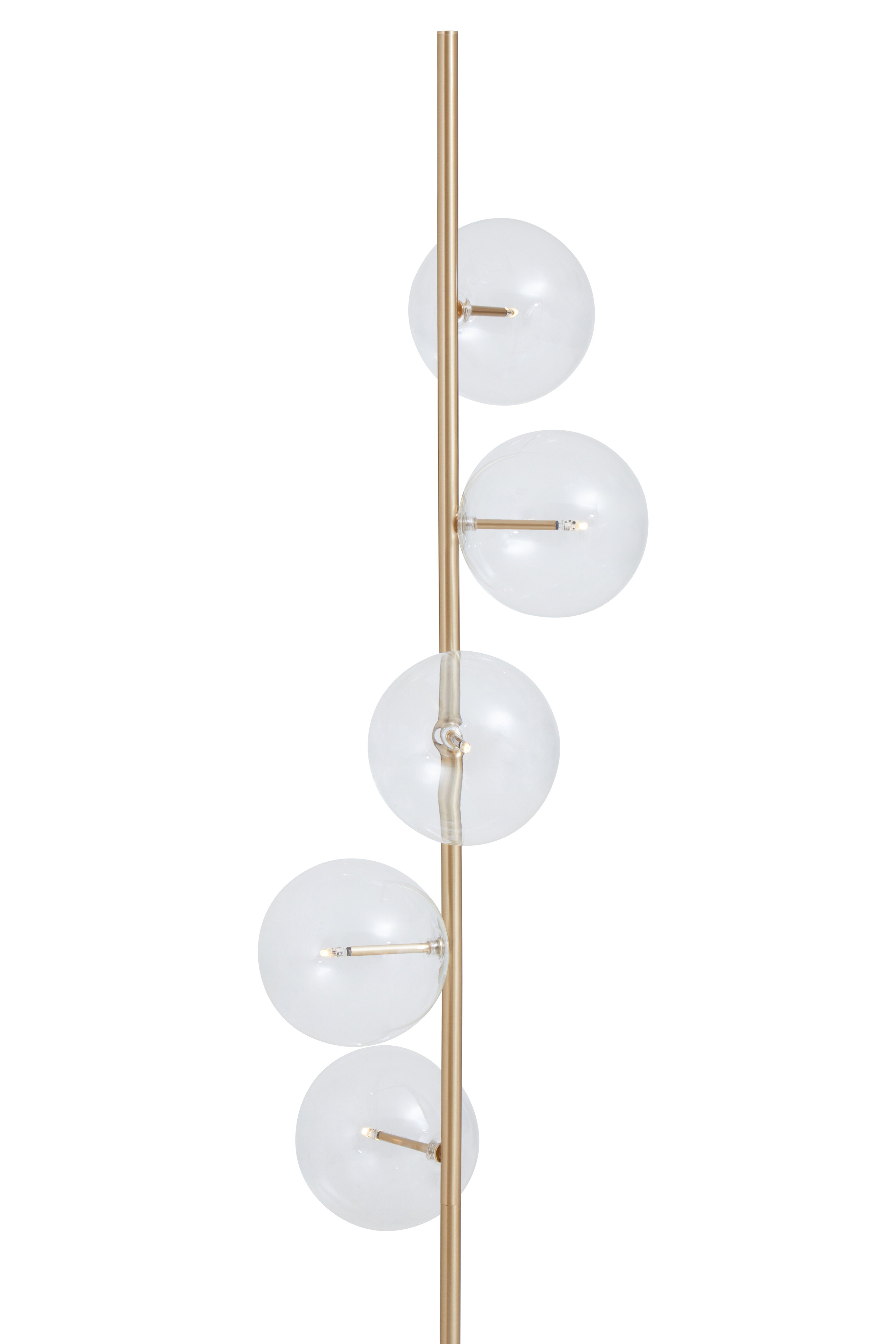 Abira Five Bulb White Marble Base Floor Lamp
